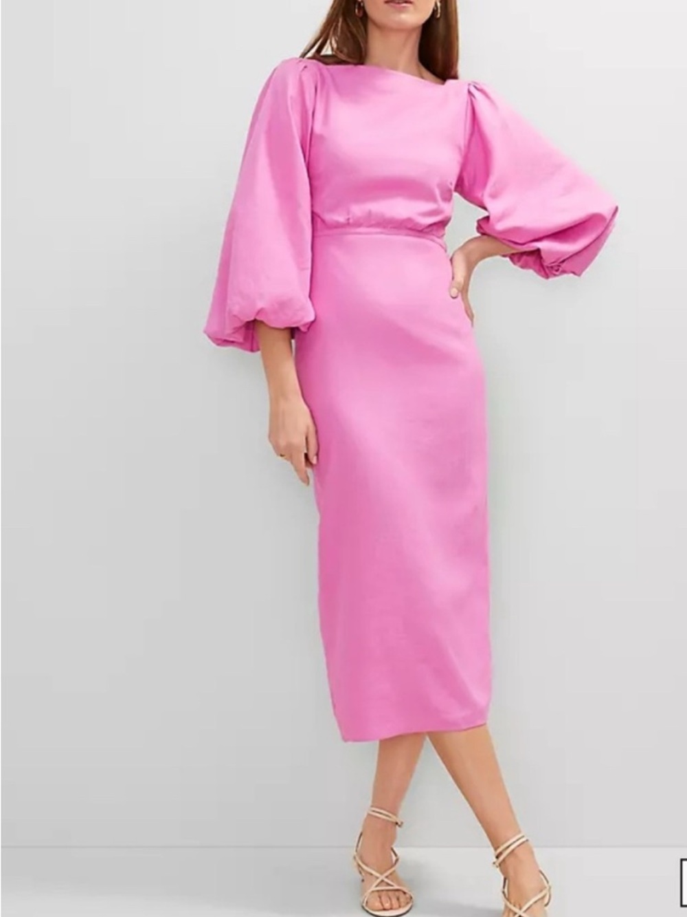 Ann Taylor Pink linen dress Size 8